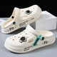 thumbnail image 4 of Zapatos de cueva para hombre, antideslizantes, suela gruesa, prendas de vestir informales, estilo coreano, zapatillas de playa de suela suave con punta de enfermera para hombre, 4 of 5