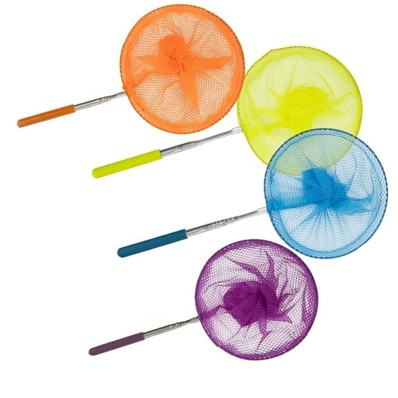 4pcs Kids Extendable and Fish Net Solid Butterfly Catching Worm Net
