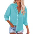 thumbnail image 2 of Clearance! Hassda Long Sleeve Shirts For Women Button Down Shirts For Women Summer Shirts For Women Linen Shirts For Women With Pockets Loose Fit Vacation Beach Work Tops Clothes Sky Blue S-5XL, 2 of 6