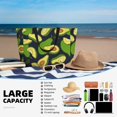 thumbnail image 3 of Yiaed Fresh Avocado Print Large Capacity Beach Travel Bag - Waterproof Zipper Vacation Tote for Sandproof Storage, and Camping, 3 of 5