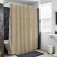 thumbnail image 6 of Xipuska Brown Farmhouse Shower Curtain - Water Repellent Fabric Shower Curtains Washable, Vintage Country Monochrome Textured Decorative Polyester Cloth Bathroom Curtains Modern Bath Decor 72"x72", 6 of 6