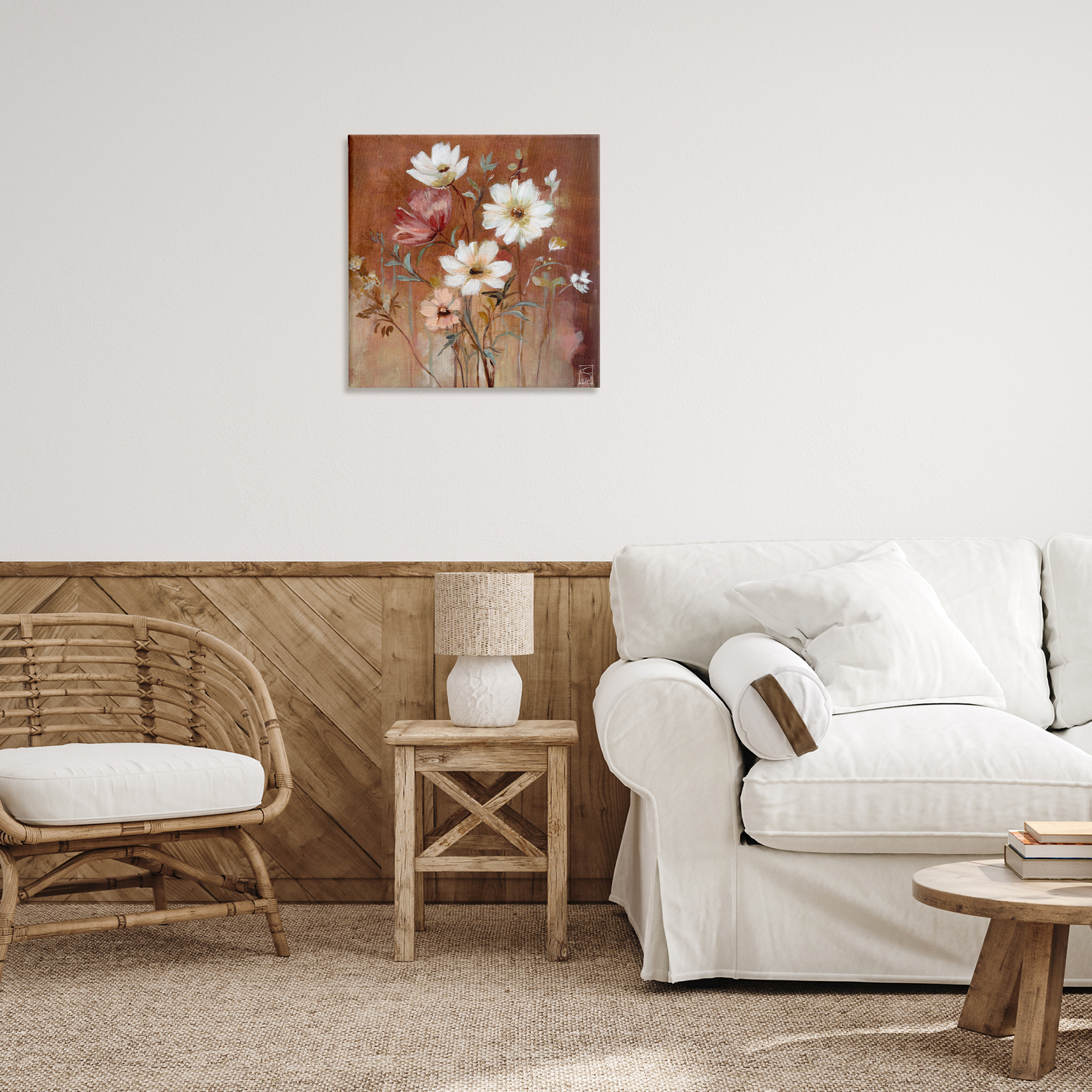 Mocha Flowers Collection Canvas Wall Art, design by Sara Culpepper