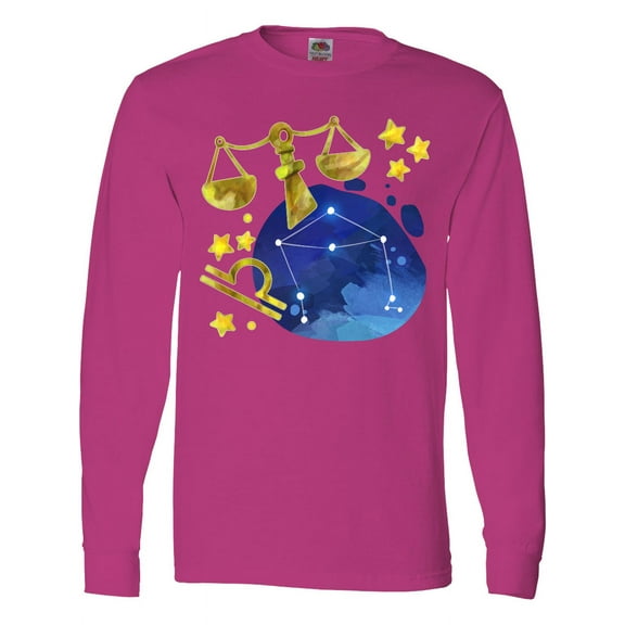 Inktastic Libra Constellation Zodiac Sign Illustration Long Sleeve T-Shirt
