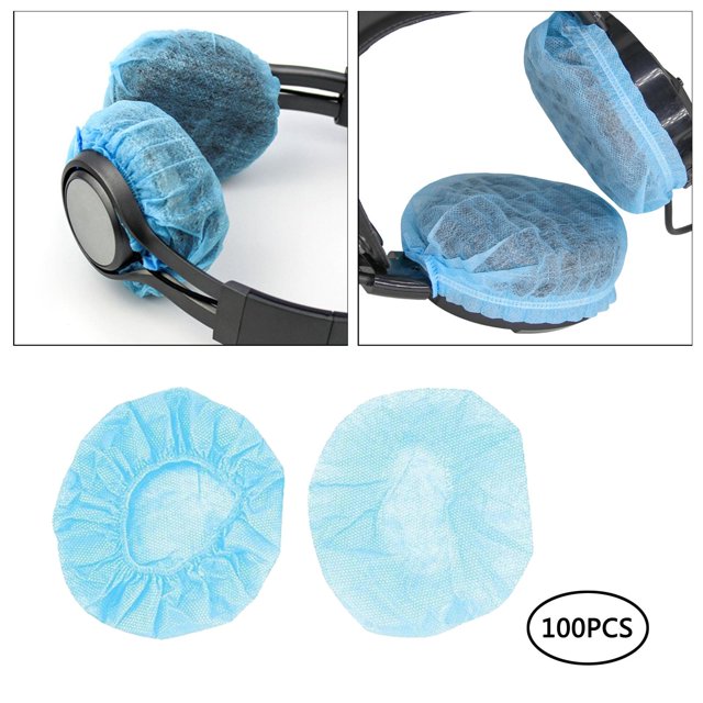 1 par de sanitarias blancas no tejidas para auriculares, elásticas desechables, desodorizantes y lavables a prueba de gérmenes, para S shamjiam Funda para auriculares