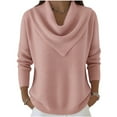 thumbnail image 2 of Yigetop Chandail à Col Roulé pour Femmes, Chandail à Col Roulé Surdimensionné pour Femmes, Mode Automne Hiver, Chandail à Manches Longues Tendance, Chandails d'Hiver pour Femmes, Rose P, 2 of 5