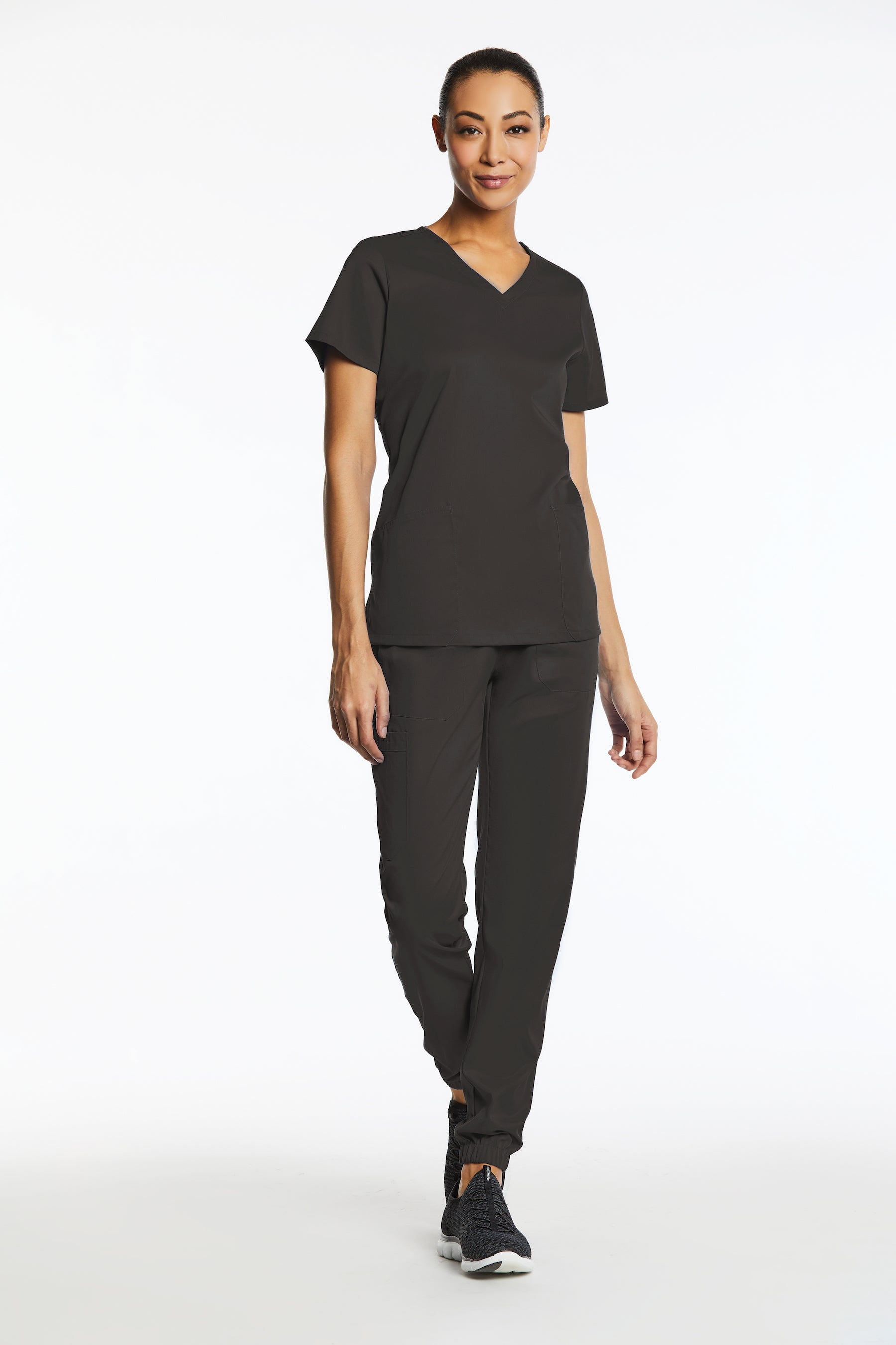 Elements Women's EL9935 VNeck Scrub Top and Jogger Scrub Pant Set