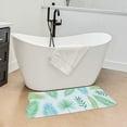 thumbnail image 5 of Unique Bargains Bath Mat Leaves Pattern Bathtub Mat Shower Mat Anti Slip Bathtub Mats for Tub with Suction Cups and Drain Holes White Green, 5 of 7