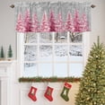 thumbnail image 4 of Valances for Windows Pink Christmas Tree Rod Pocket Cafe Window Treatments Valance Curtains for Kitchen Bathroom Laundry Basement Windows 60"x18", 4 of 7