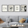 thumbnail image 2 of PixonSign Framed Wall Art, Charlie Chaplin Black & White Prints, Set of 4 Illustration Wall Decor, Contemporary Wall Décor, Modern Adhesive Canvas Posters for Bedroom, Office - 12"x16" Black, 2 of 5