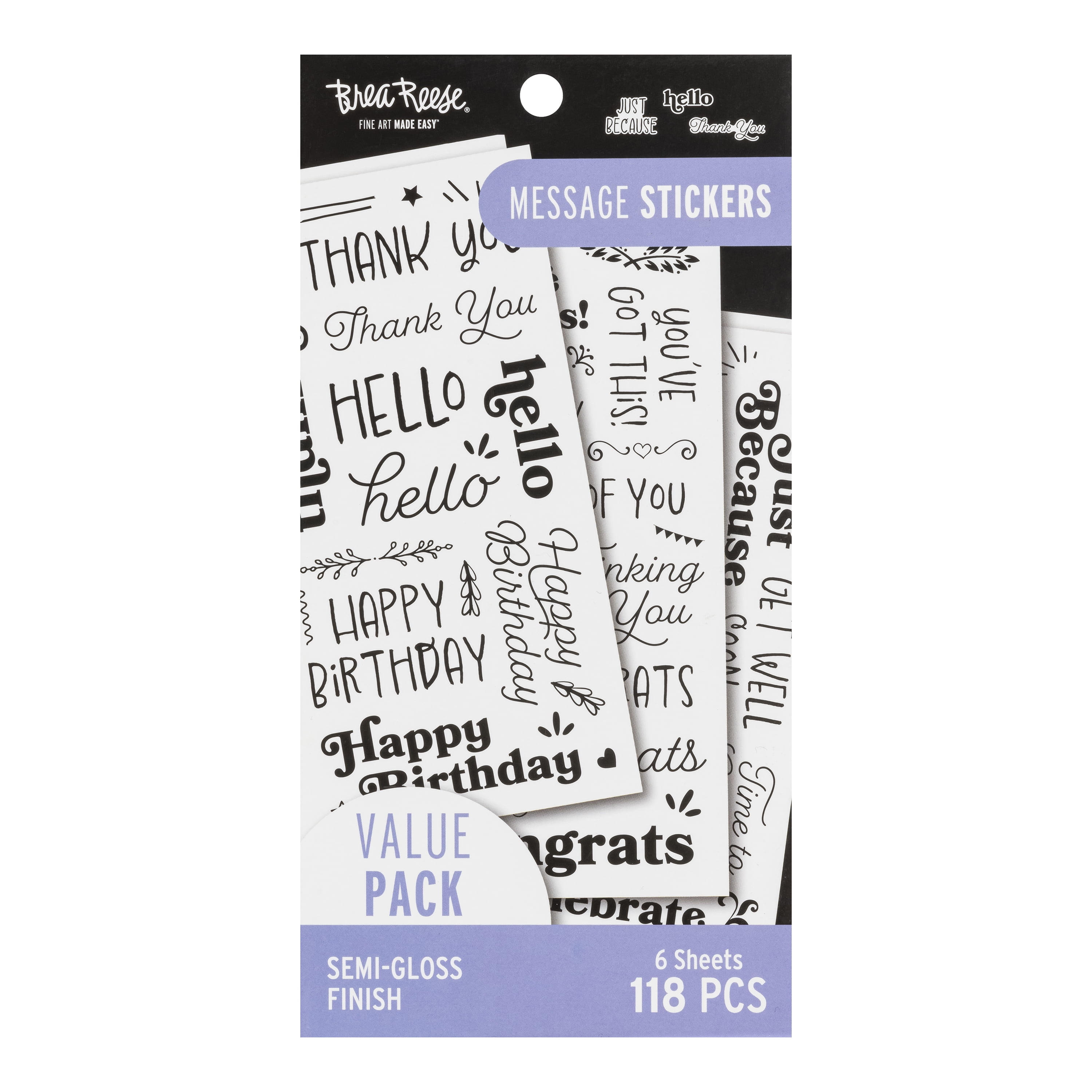 (2 pack) Brea Reese® Sticker Pack - Thank You Messages