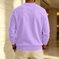 thumbnail image 5 of Domuza Mens Warm Fleece Crewneck, Long Sleeve Pullover Sweatshirt, Relaxed Fit Top for Everyday Wear - Light Purple 3XL, 5 of 6