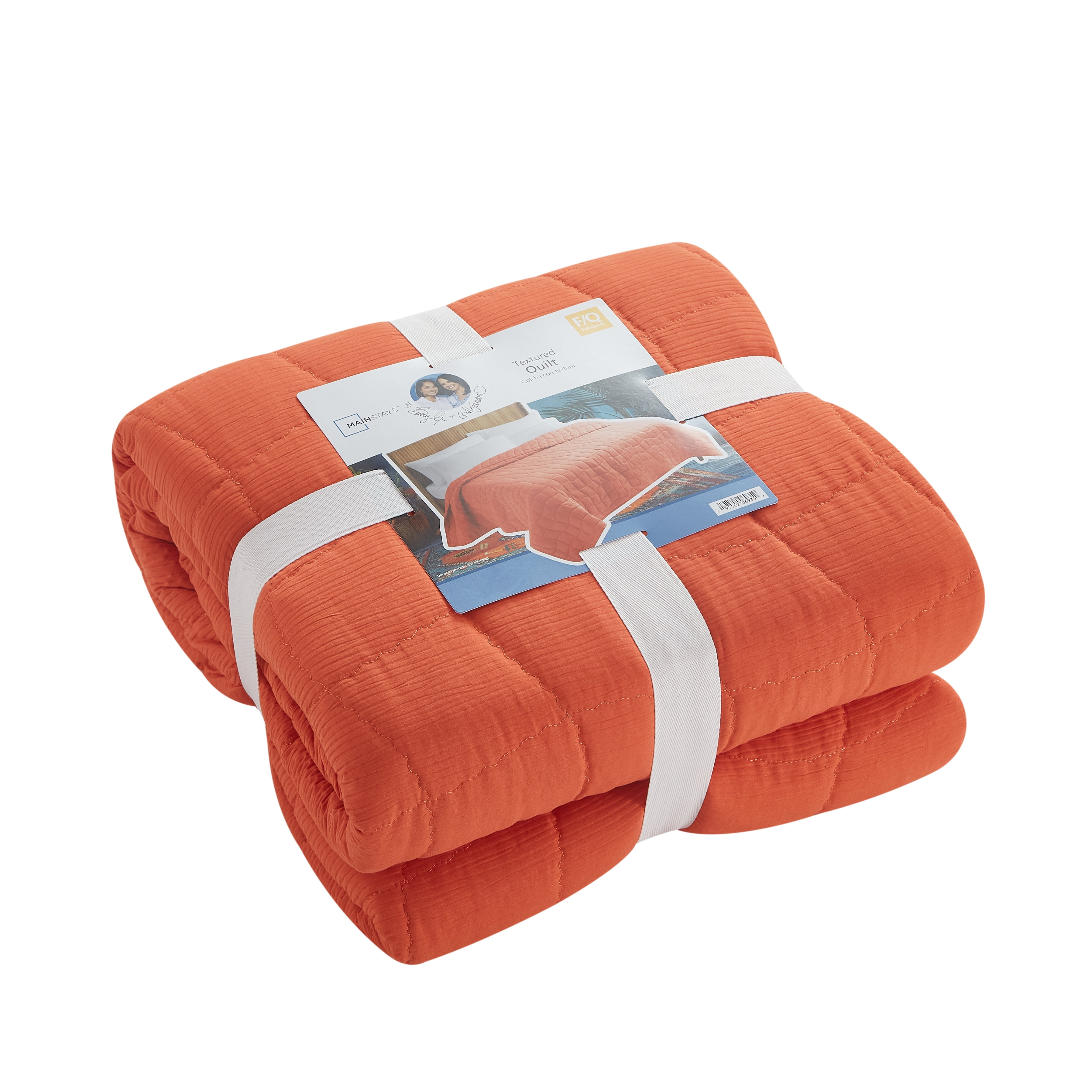 Mainstays by Becky G. & Alejandra Mandarin Orange Cloud Quilt, Full/Queen