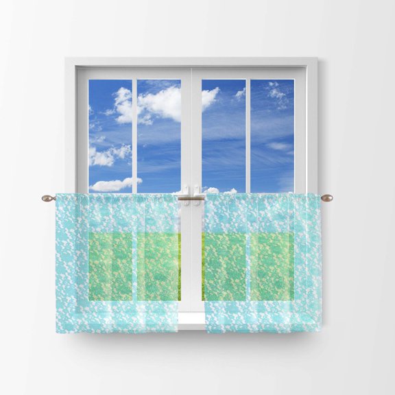 Floral Lace Café Tier Curtains Window Treatment Kitchen Home Décor