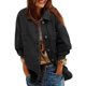 thumbnail image 1 of Chaqueta vaquera de manga larga sin capucha y abrigos de mezclilla de color liso para mujer Chaqueta vaquera de manga larga con botones y bolsillo Abrigo superior para mujer, 1 of 6