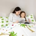 thumbnail image 5 of jejeloiu Cartoon Coconut Tree Bedding Comforter Set,Hawaii Summer Holiday Twin Comforter Sets,Green White Bedding Set For Boys Girls,Ultra Soft Home Decor Reversible,2pcs, 5 of 8
