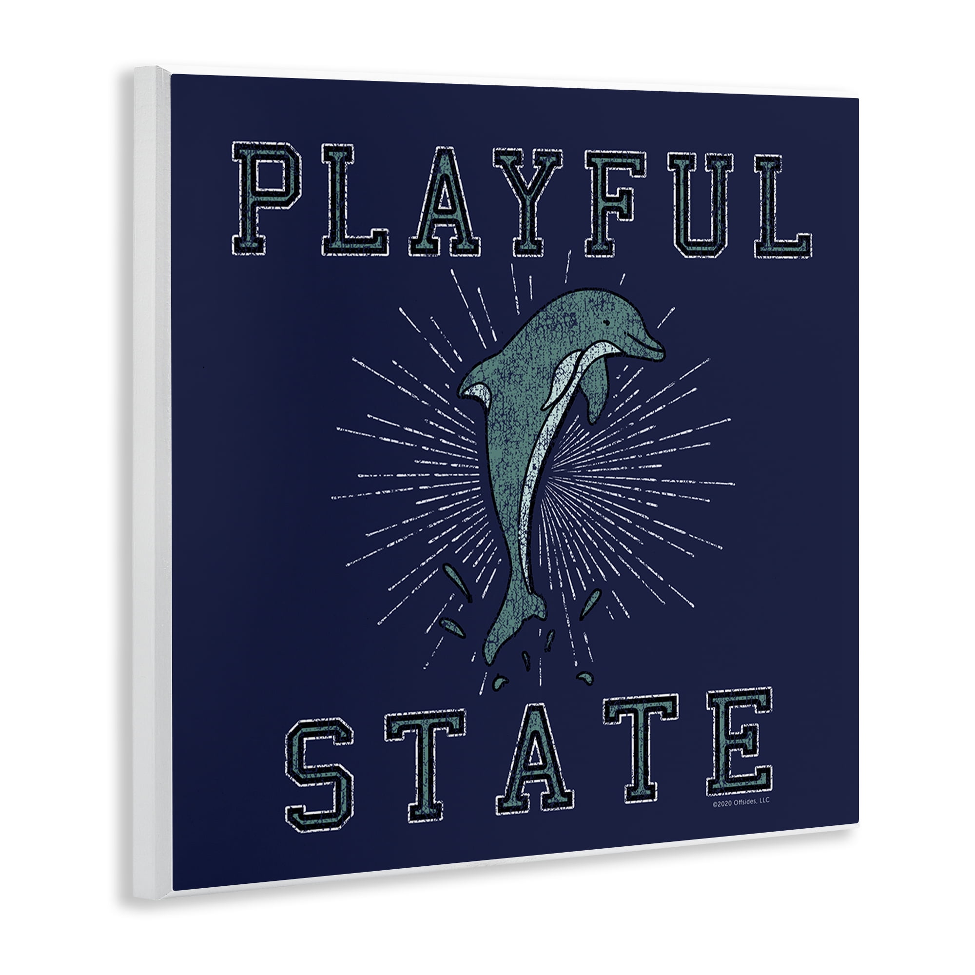 Stupell Industries Playful State Dolphin Novelty & Humor Painting Unframed Art Print Wall Art, 12 x 12