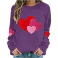thumbnail image 4 of Ounisa Long Sleeve Shirts for Women Crewneck Valentine's Day T Shirts Love Heart Printed Tee Tops Fashionable Casual Clothes, 4 of 5