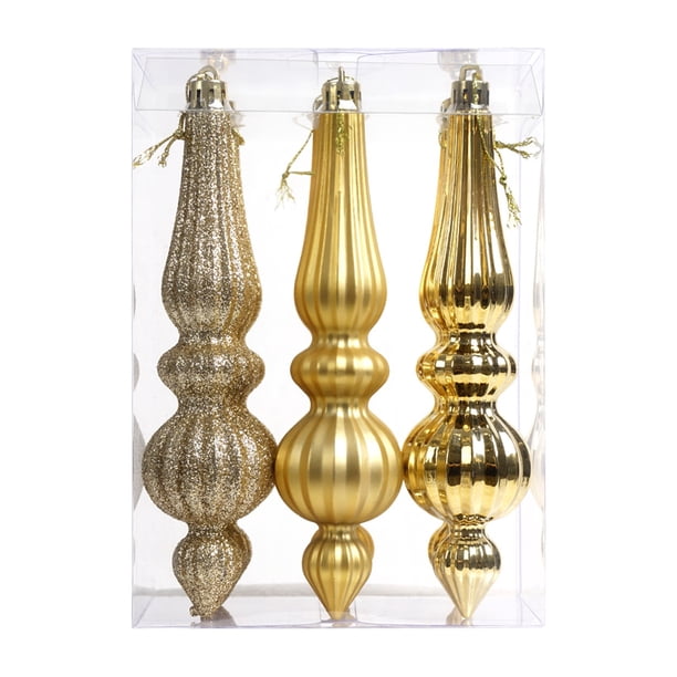 6 adornos navideños con forma de carámbano que caen, decoración colgante para árbol de Navidad para interiores y exteriores.