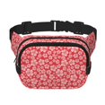 thumbnail image 1 of Fotbe Red Hibiscus Flower Cangurera Cuadrada con Estampado de Doble Capa, Bolsa de Cintura Ajustable Mini para Hombres y Mujeres, 1 of 9