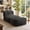Gray, variant on Ovios Chaise Lounge Chair Indoor with Ottoman, 59"L High-Density Foam Cloud Floor Sofa Chair, Black
