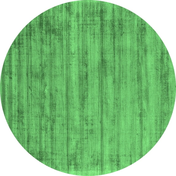 Ahgly Company Indoor Round Abstract Emerald Green Contemporary Area Rugs, 4' Round