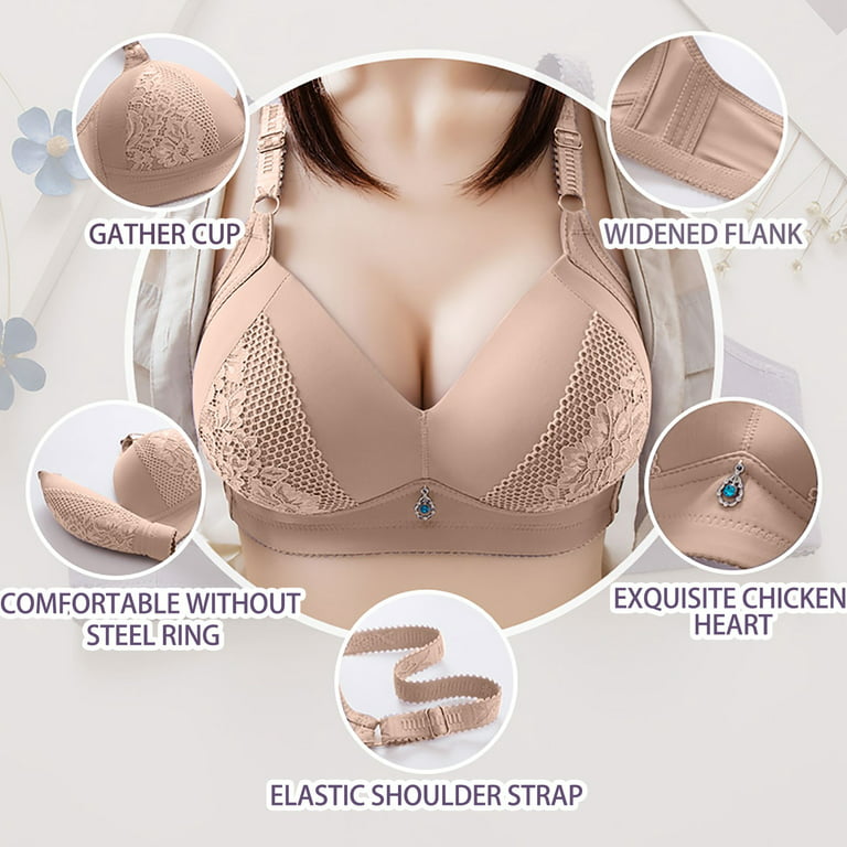 Everyday bra comfort thin soft cotton bras women push up Minimizer Full  coverage No rims underwear