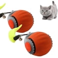 thumbnail image 1 of Juguete para gatos Speedy Tail 2.0: nueva pelota interactiva para gatos mejorada, pelota inteligente automática recargable (naranja x2), 1 of 6