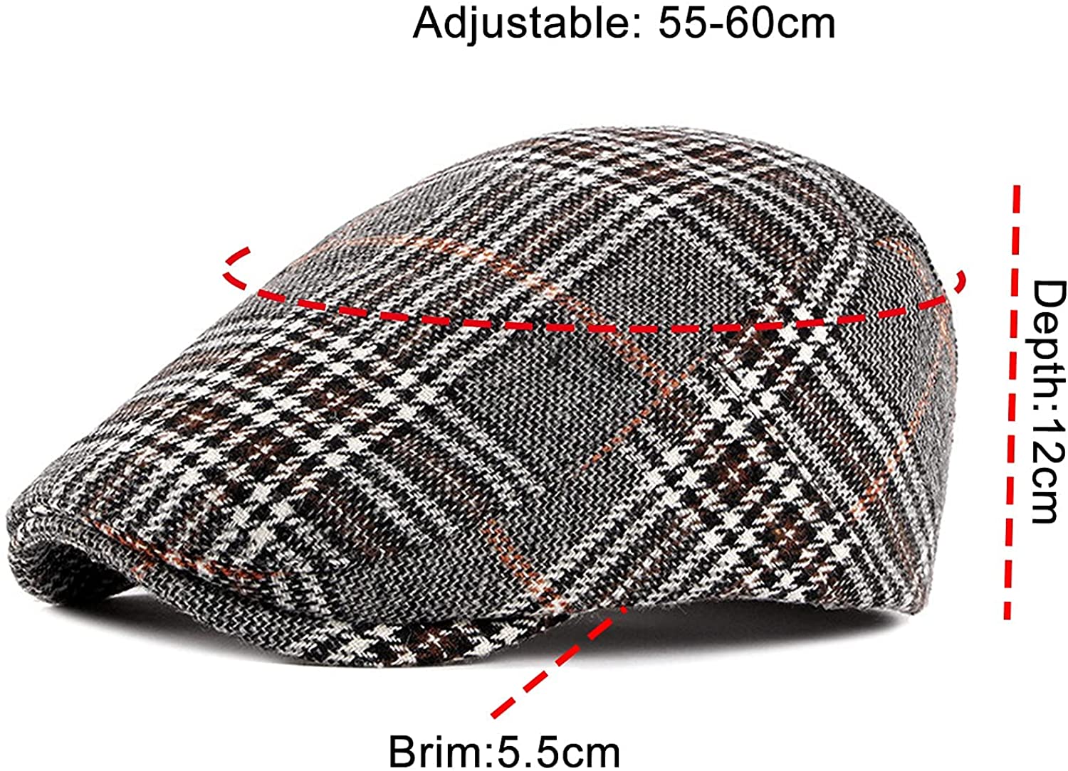 Mens Flat Newsboy Cap, Beret Hat Men 