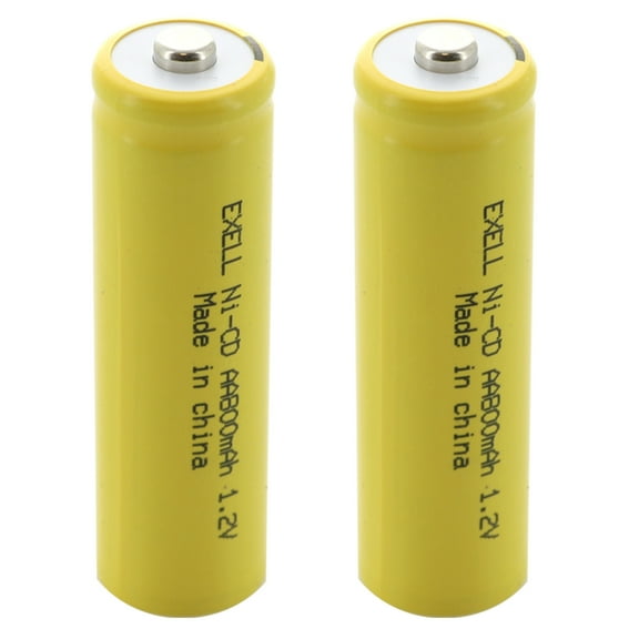 2pc AA 1.2V 800mAh NiCd Rechargeable Button Top Assembly Cell Batteries