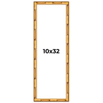 10x32 Frame Gold Bamboo Solid Wood Picture Frame | 1 Inch Moulding Width | Interior Frame Depth