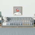 thumbnail image 6 of Twin Size Floor Bed With Fence No Door, Rubber Wood Safety Guardrail Bed For Kids, Grey Modern Toddler Bed Frame With Enclosed Design, 6 of 9