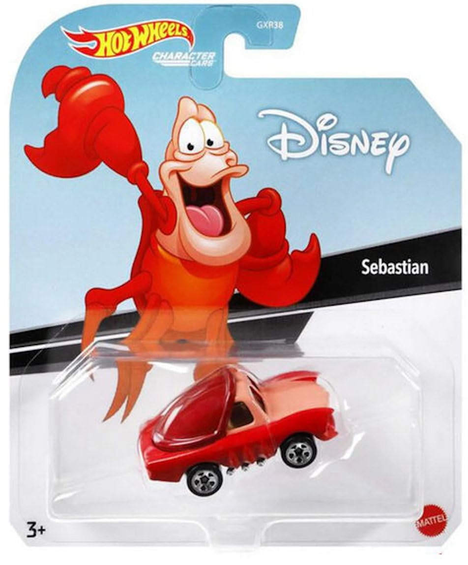Hot Wheels Disney Character Cars Collection, The Little Mermaid Set of 3 Die-Cast Vehicles, Ages 3+