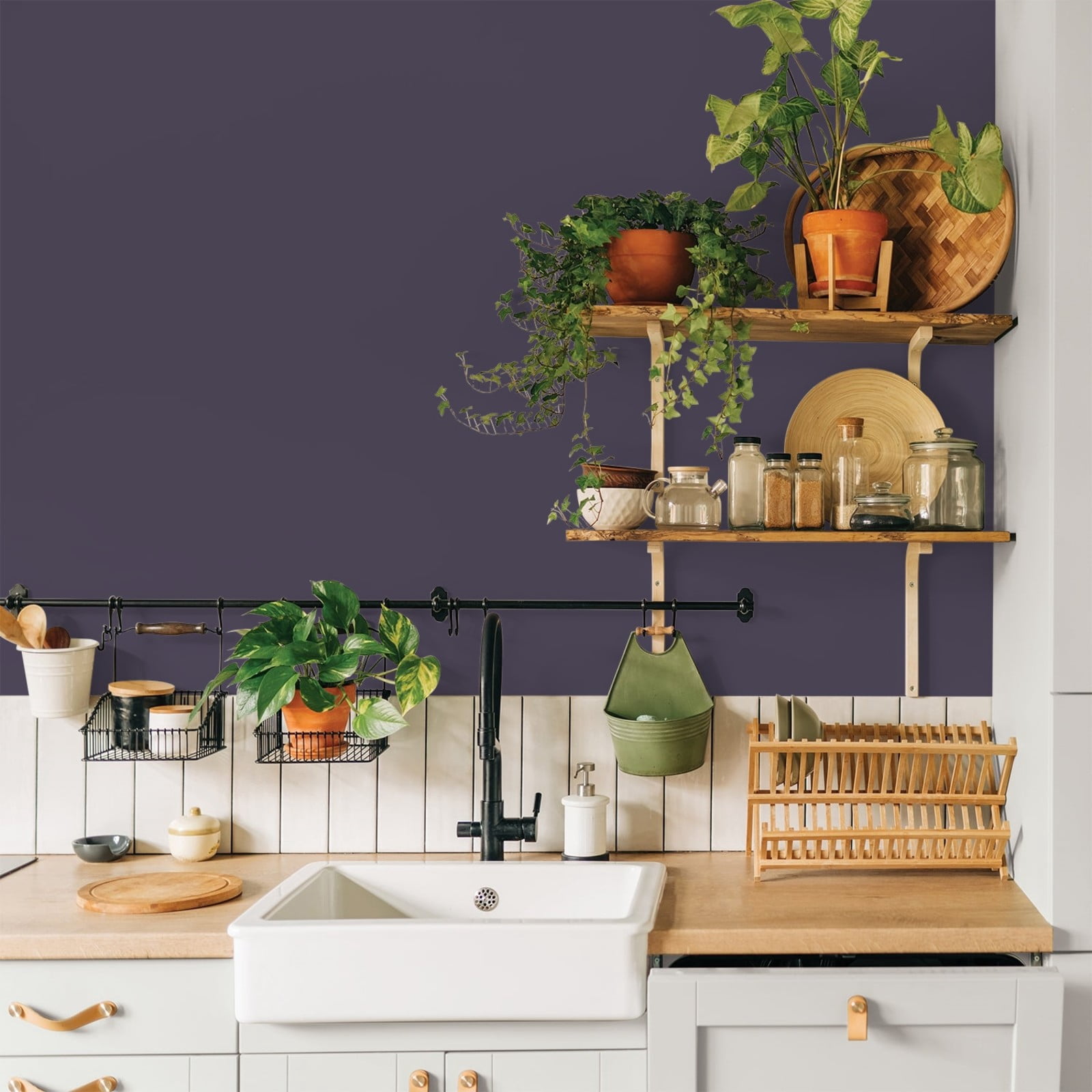 Glidden Glidden Kitchen Bath and Laundry Blackberry / Purple , Eggshell Interior Paint with Primer, 1 Gallon