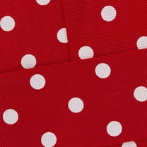 7/8" Grosgrain Ribbon White Dots 250 Red 5 Yard