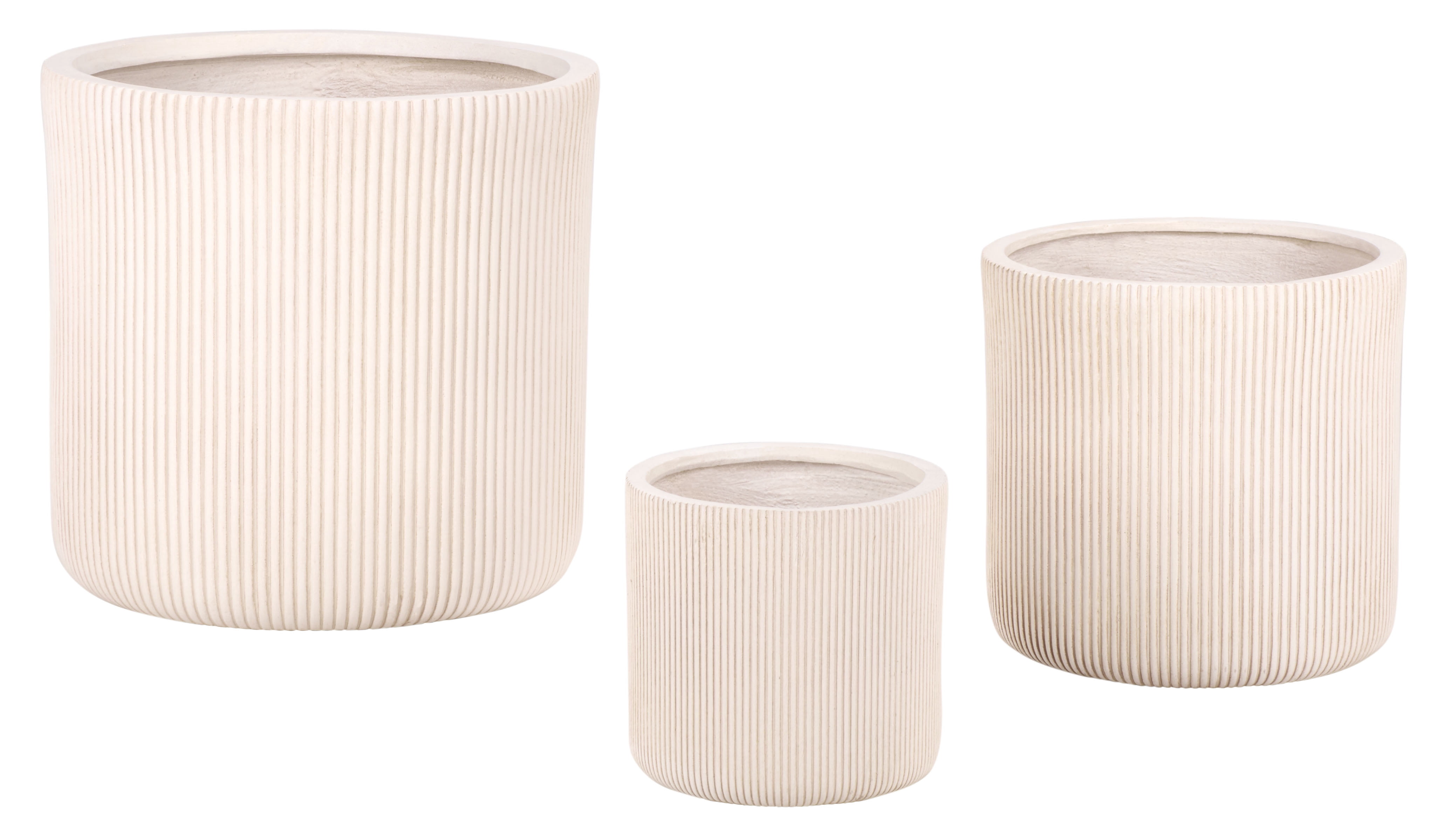 Safavieh Carolina Round Beige Fiber Clay Plant Pots - Set of 3