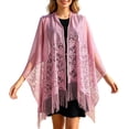 thumbnail image 2 of Shawls and Wraps for Evening Dresses, Lace Mesh Fringe Scarves with Tassels for Women Wedding Formal Party, 2 of 4