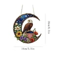 thumbnail image 3 of Independence Day Decoration 2D Acrylic Suncatcher Colorful Window Hanging, Moon Catcher Panel for Home Decor Car Garden Gift Vibrant Eagle & Moon Stained Glass Suncatcher, 6", 3 of 6