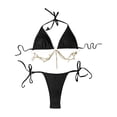 thumbnail image 5 of vigerkar Women's Triangle Bikini Set Sexy Tie Side Swimsuit Two Piece Bathing Suit (Black, L), 5 of 9