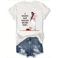 thumbnail image 2 of Camisetas con gráficos clásico para mujeres y adolescentes y niñas, playera de verano con estampado estéticoWomen's "I Won't Let Satan Hurt You" Graphic Tee - Casual Short Sleeve Crew Neck, White Po, 2 of 8