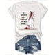 thumbnail image 2 of Camisetas con gráficos clásico para mujeres y adolescentes y niñas, playera de verano con estampado estéticoWomen's "I Won't Let Satan Hurt You" Graphic Tee - Casual Short Sleeve Crew Neck, White Po, 2 of 8