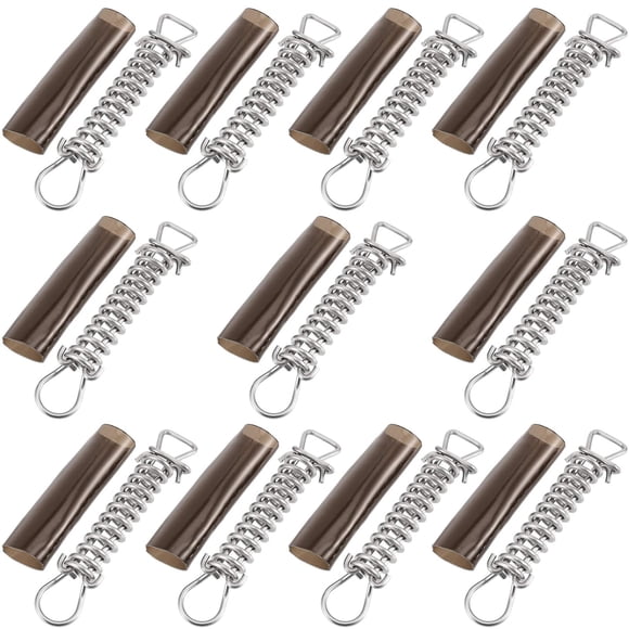 ZEONHAK 10 Packs 8 Inch Swimming Pool Cover Stainless Steel Springs with Stopper D Ring, Stainless Steel Spring Set with Protecti