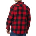 thumbnail image 2 of COEVALS CLUB Men's Flannel Western Pearl Snap Corduroy Lined Plaid Work Long Sleeve Shirts 01 Red Black Medium, 2 of 7