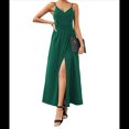 thumbnail image 2 of Vestido de Verano para Mujer, con Estampado Floral, Tirantes Finos, Informal, Bohemio, con Abertura para Playa, y Fluido. Verde XXL, 2 of 5