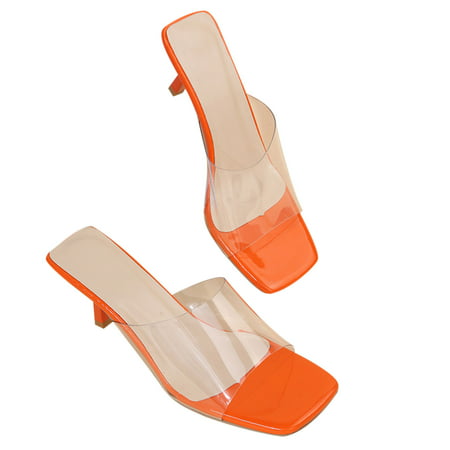 

Womens Shoes Fashion Solid Color Minimalistic Square Head Transparent Heel Sandals Slippers Flip Flop Casual Slide Sandals Flats Flip-Flops Sandal Platforms Wedge Heeled Sandal A31872