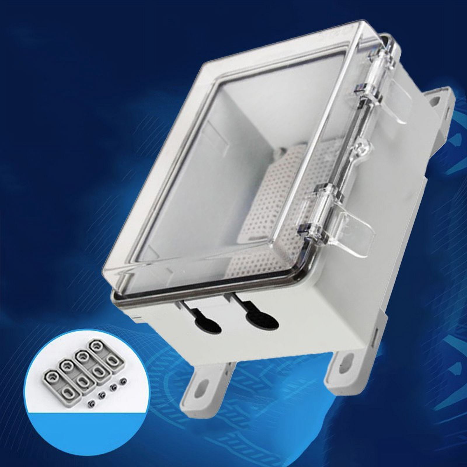Outdoor ABS Plastic Waterproof Electrical Box with Transparent Lid IP66 Rated for Sockets and Equipment Protection Gray 220x170x110mm