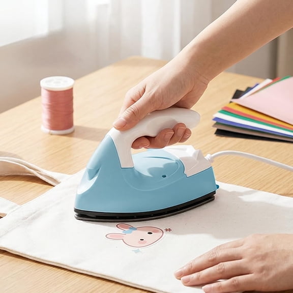 GJX Mini Iron for Crafts,Iron for Clothes,Mini Heat Press,Plancha Para Sublimacio,Steamer for Clothes Diy T-Shirt Shoe Bag Handcraft,Mini Heat Press Mini Iron for Crafts Blue