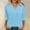 Blue-Tops, variant on Inverlee Womens Scalloped V Neck Tees 3/4 Sleeve Soft Stretch Tops Summer Casual Daily Wear Blouses Blue M