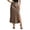 Coffee, variant on ZHOGXU Elegant Midi Skirts For Womens Solid Color High Waist Straight With Slit Party Club Wear