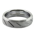 thumbnail image 3 of MJ Metals Jewelry Unisex Adult White Tungsten Carbide 6mm Sand Blasted/Diagonal Lines Ring Size 12.5, 3 of 7