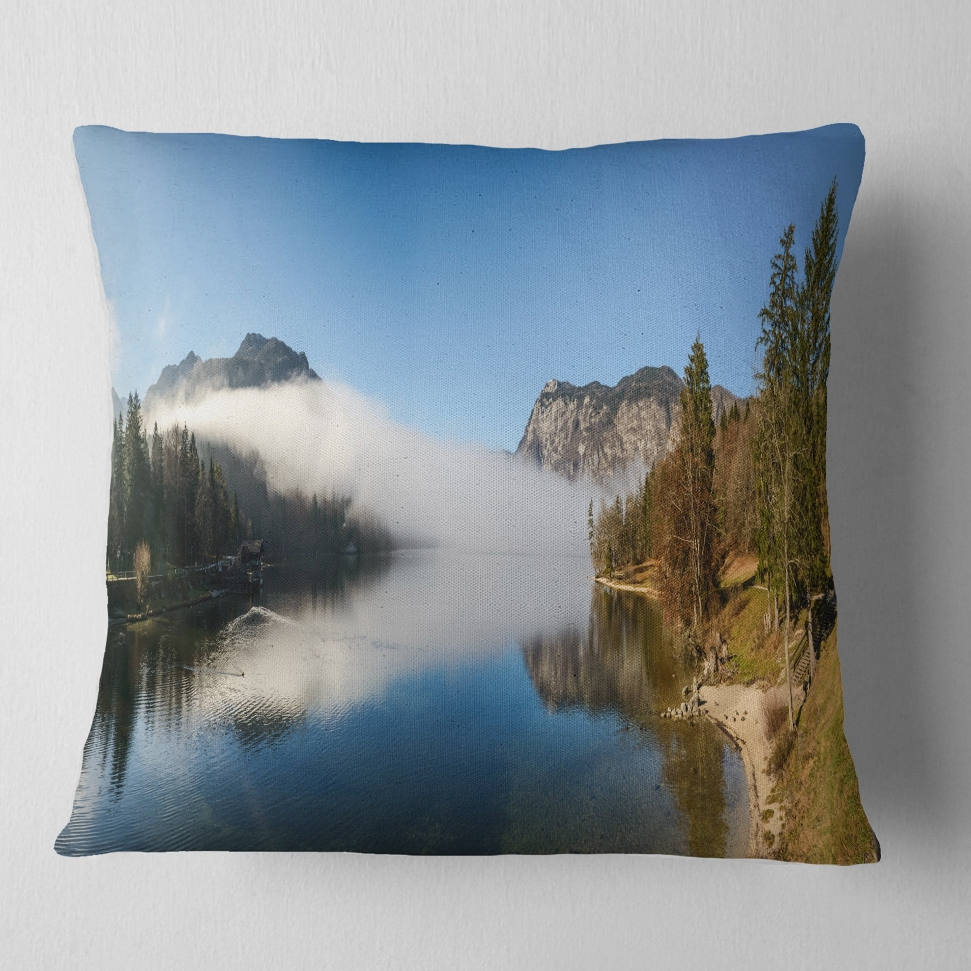 in x 26 in Insert Printed On Both Side Designart CU14731-26-26 Bohinj Lake Panorama Seashore Cushion Cover for Living Room Sofa Throw Pillow 26 in
